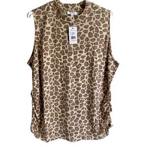 Skinnygirl Jeans Safari Abstract Cheetah Print Sleeveless Top 2X NEW NWT